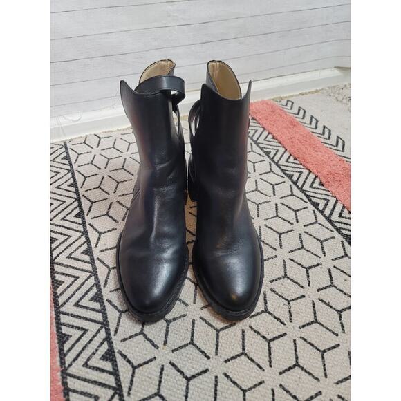 ANN TAYLOR LEATHER BLACK ANKLE BOOTIES, SZ 7 - Picture 2 of 15